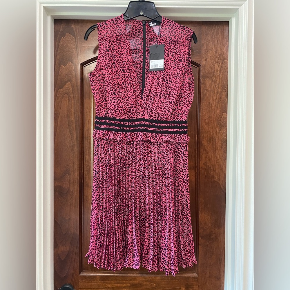 The Kooples Pink Leopard Trend Dress Sz FR 2/US 6 Runs Small * NWT MSRP $320